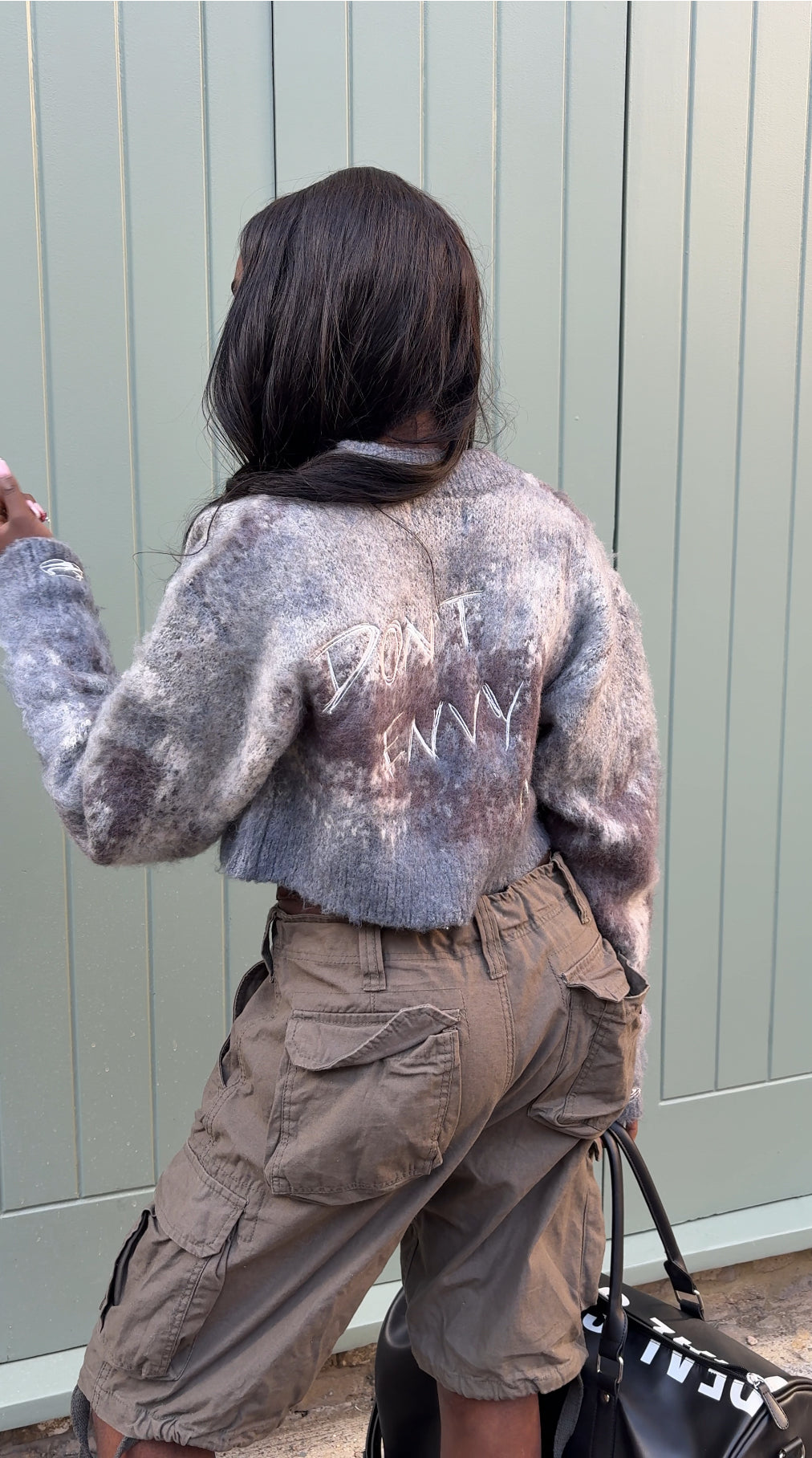 NUVOLA ' DON'T ENVY ME ' CROPPED CARDIGAN